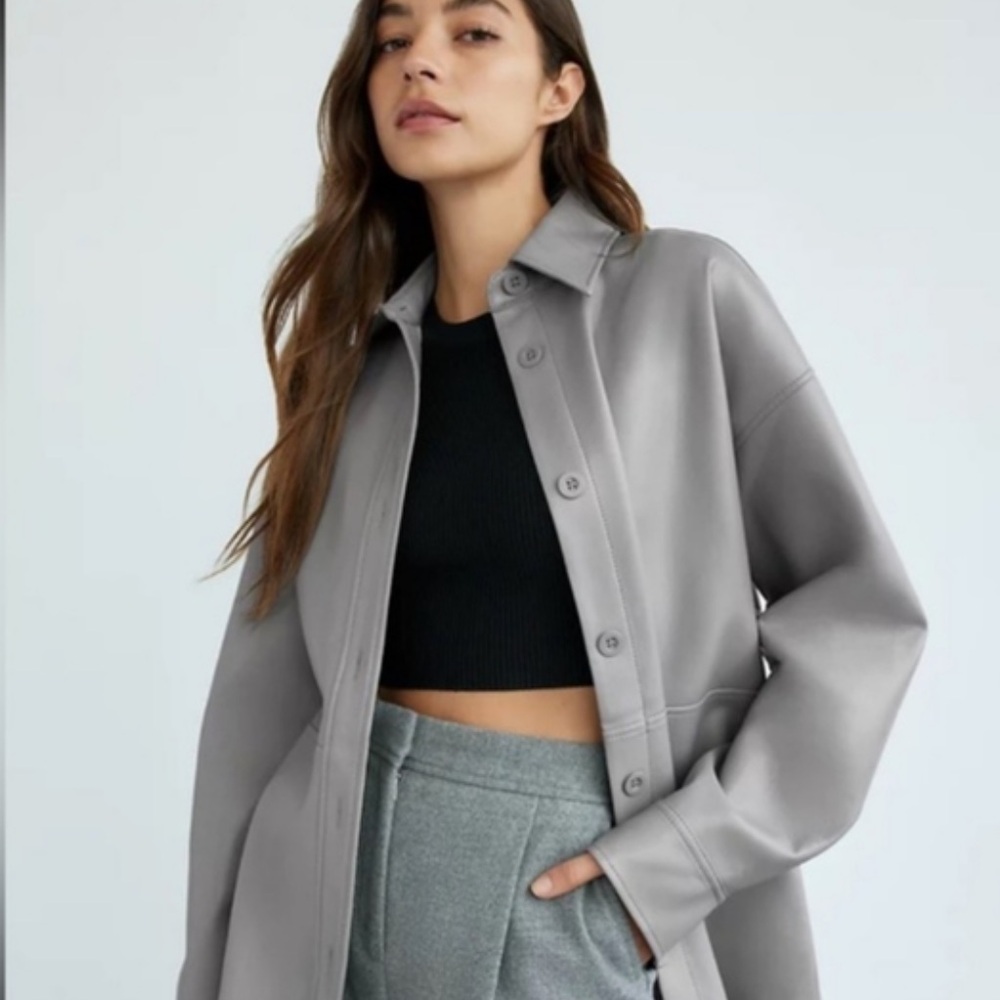 Aritzia Babaton Pelli Shirt Jacket (Grey, M)